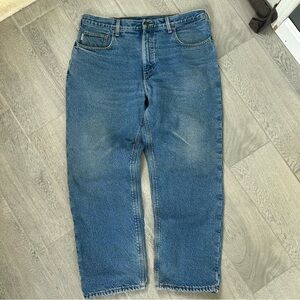 Carhartt Insulated Fleece Lined Jeans Mens 38x30 Relaxed Fit Blue B155